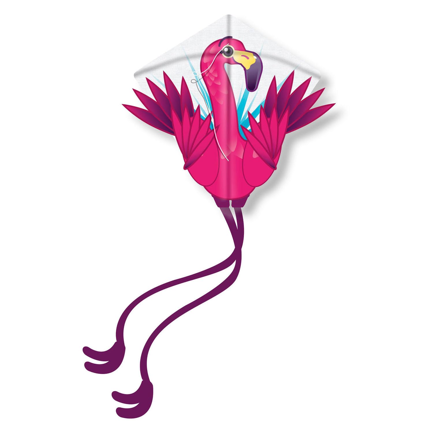 Eolo Kites Ready 2 Fly Kids’ Pop-Up Diamond Shape Kite, Flamingo, 22” Wingspan, Patented System, Assembles in Seconds,, Performance, Ripstop Construction, Sturdy Fiberglass Frame, Ages 4+