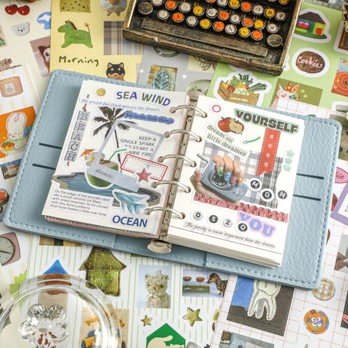 Image of 1300+ PCS Vintage Cute Scrapbook Sticker Book, 50 Sheets Retro & Ins Little Object Theme Korean Stickers for Scrapbooking, Art Scrapbook Supplies for Adults Teens Women Girls Junk Journal Journaling