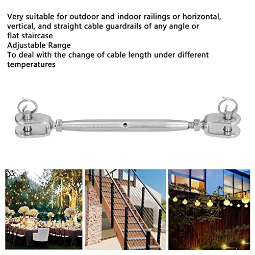 M5 Stainless Steel Cable Railing Kit Turnbuckle Hook and Eye Cable Wire Rope Tensioner miniatura 3