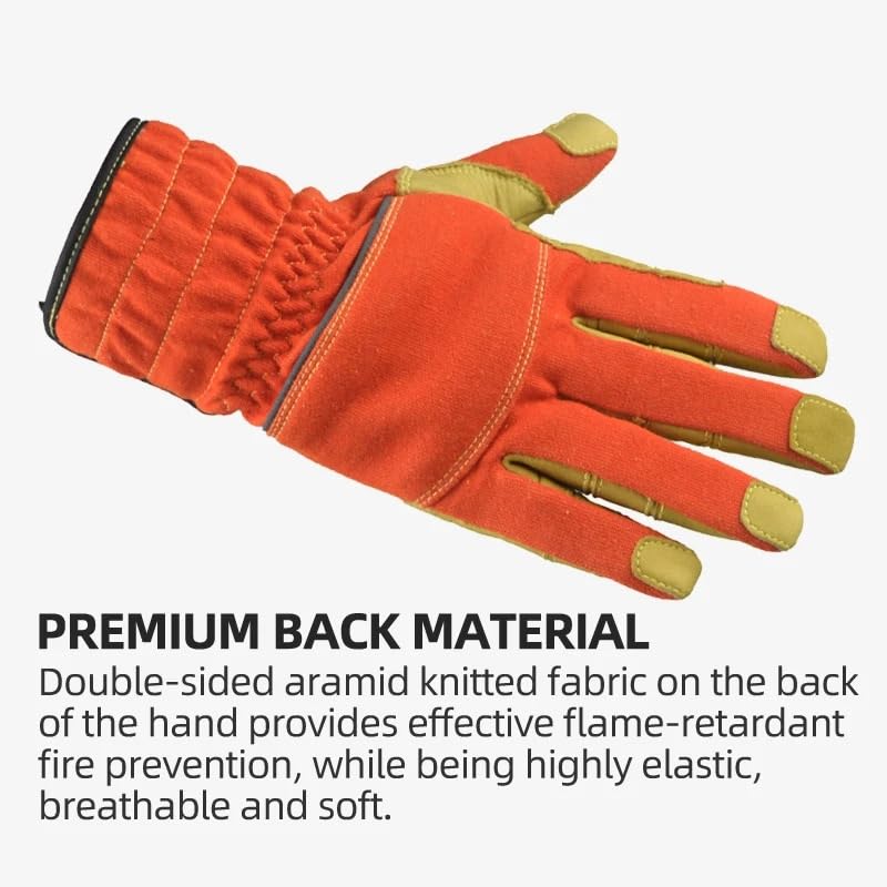 Guantes Resistentes a cortes, 1 par/2 piezas de guantes de trabajo de seguridad ignífugos y anticortes con aislamiento térmico(L)