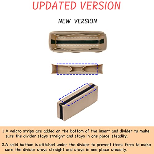 Dailyplus Purse Organizer Insert Felt Bag Organizer Handbag Organizer Insert Bag In Bag Organizer For Tote Purse Bag 14 Pockets Beige Slender Medium #TOP3