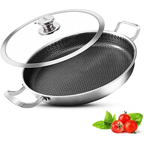 Vinchef Antihaftbeschichtete Bratpfannen mit Kochdeckel Cover