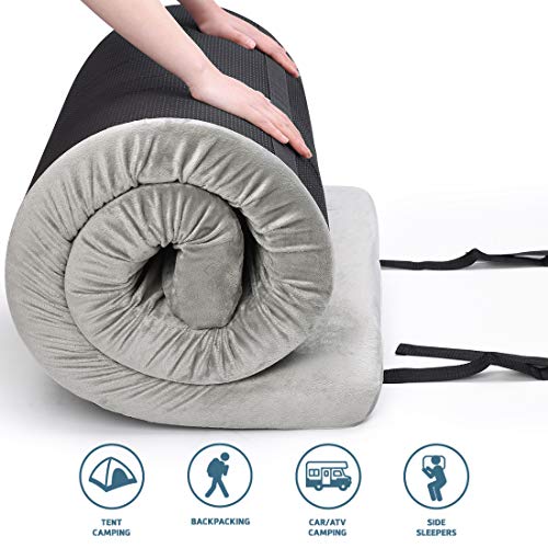 Memory Foam Camping Mattress 75"x 38"x 2.75" Portable Comfortable Outdoor Indoor Hiking Backpacking