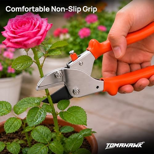 Image of TOMAHAWK Anvil Pruner - For Dry & Woody Stems | 185mm Blade, 16mm Max Cutting Diameter | TAP200 | High-Carbon Steel Blade, Metal Handle with PVC Grip, Rust Resistant
