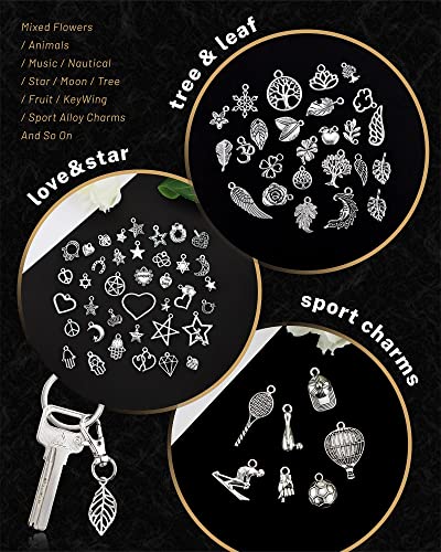 JIALEEY 300 PCS Wholesale Bulk Lots Jewelry Making Charms Mixed Smooth Tibetan Silver Alloy Charms Pendants DIY for Bracelet Necklace Jewelry Making and Crafting4