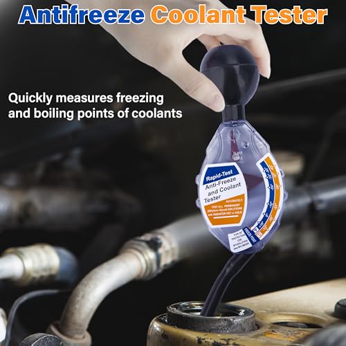 Image of Antifreeze Coolant Tester, Coolant Test Strips, C and F Display Dial Type Antifreeze Tester Automotive, 6 /12 /24V Car Battery Liquid Densitometer for Ethylene Glycol Coolant