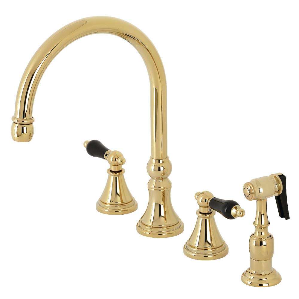 Kingston Brass KS2792PKLBS Duchess Widespread Kitchen Faucet Sprayer, Polished Brass, 11.88 x 8.31 x 12.13