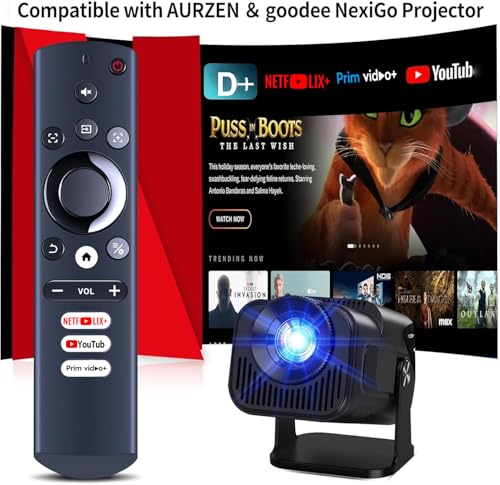 Image of RETROSUN Replacement Remote Control Compatible with AURZEN Boom 3 Projector ＆ goodee Boom NexiGo HAPPRUN 11 iSinbox Projector（Supports Bluetooth and Infrared Pairing）