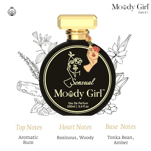 Image of Moody Girl Sensual Perfume for Women | Spicy Tonka Bean Fragrance | 24 Hrs Long Lasting Eau De Parfum with Myrrh | Valentine Gift | Solid Premium & Luxurious Perfume for Every Occasion - 100ml