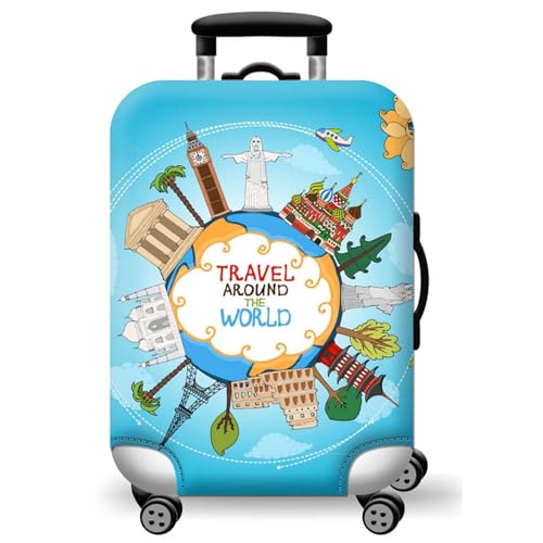 Image of WUJIAONIAO Travel Luggage Cover Baggage Suitcase Cover Protector Skins 18-32 Inch, ocean, S (for 18--20 inch luggage), Fashion