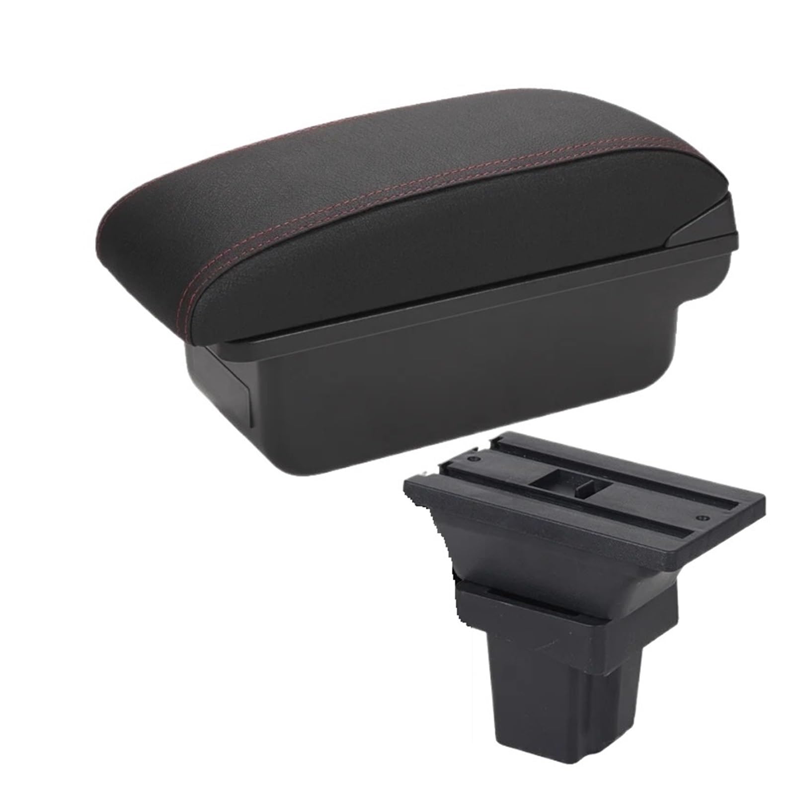 Umdjju C1 Black Red No Usb For Chevrolet For Trax For Tracker 2015-2018 Car Armrest Arm Storage Box Accessories Car Centre Console Armrest Box(C1 Black Red No Usb)