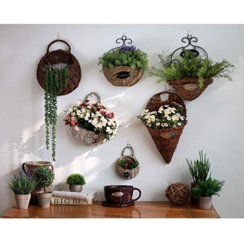 CLISPEED Handed 2 PCS Handmade Tecido Pendurado Cesta De Vime Cesta De Armazenamento Cesta de Suspen