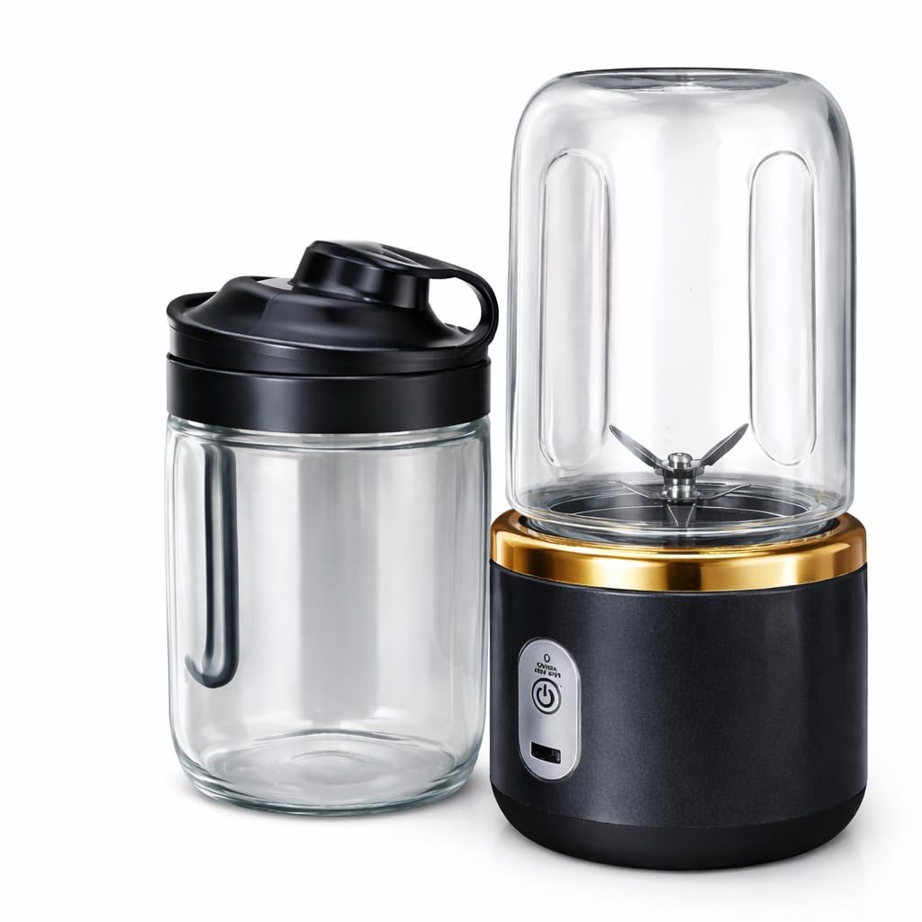 Portable Blender Electric Juicers Fruit Mixers USB Rechargeable Smoothie Mini Personal Juicer 6 Blades 3Gears With 1500 Mah Rechargeable Battery-Smoothie Blender