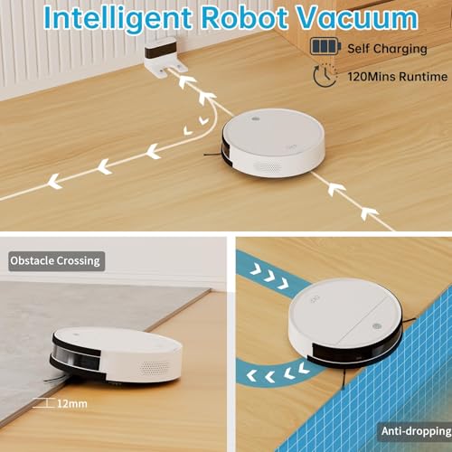 Image of OKP Life Robot Vacuum with 2500Pa Suction, 120-Min Runtime, Alexa /WiFi /App Control, Self-Charging, 500ML Dustbin-Perfect for Pet Hair, Hard Floors, and Low-Pile Carpets