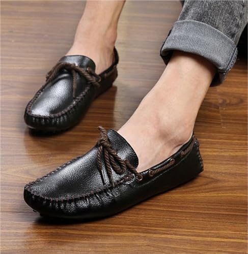 Men's Loafers Shoes Round Toe Stitching Details Flat Heel Flexible Comfortable Fashion Driving Slip On2