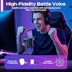 USB Microphone de jeu pour PC - 96kHz/24-bit Studio qualité Cardioïde Condenseur Mic avec bouton Mute, contrôle de gain & 3.5mm Casque Jack - prêt à brancher pour Streaming, Podcast, Twitch, PS5