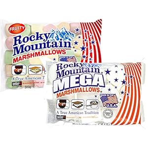 Rocky Mountain Marshmallows Tasting Set Fruity & Mega, kleurrijke traditionele Amerikaanse snoepjes om te roosteren op…