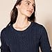 Amazon Essentials Women's Soft Fisherman Cable Long-Sleeve Crewneck Sweater (Available in Plus Size), Navy, Large