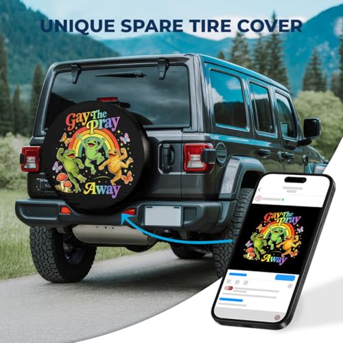 Image of GENANY Bisexual Father's Day PVC Spare Tire Cover for RV Trailer, Waterproof, No Camera Hole, Size 16 Fits 29-31 Inch