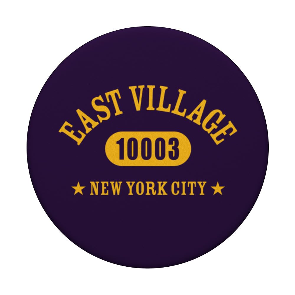 EAST-VILLAGE NEW YORK CITY 10003 / NYC Athletic Design PopSockets Swappable PopGrip, Black - Image 3