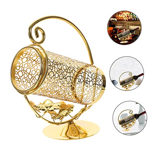 BESTonZON 3 Pçs Cremalheira Do Vinho De Ferro Nórdico Decorar Ferro Dourado