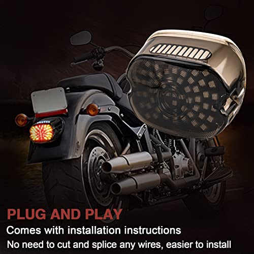 Cmood Smoked Tail Light Led Turn Signal Integrated Motorcycle Brake Taillight Low Profile Rear Light Compatible With Harley Sportster Dyna 883 1200 Road King Davidson #TOP6