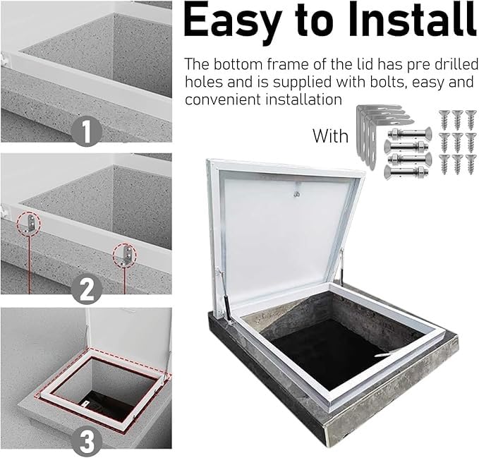 Escotilla de techo impermeable para salida de seguridad en sótanos y tejados 4