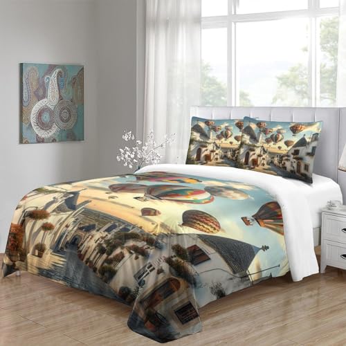 Housse de couette 200x200 montgolfière 3D en microfibre premium super douce - 5
