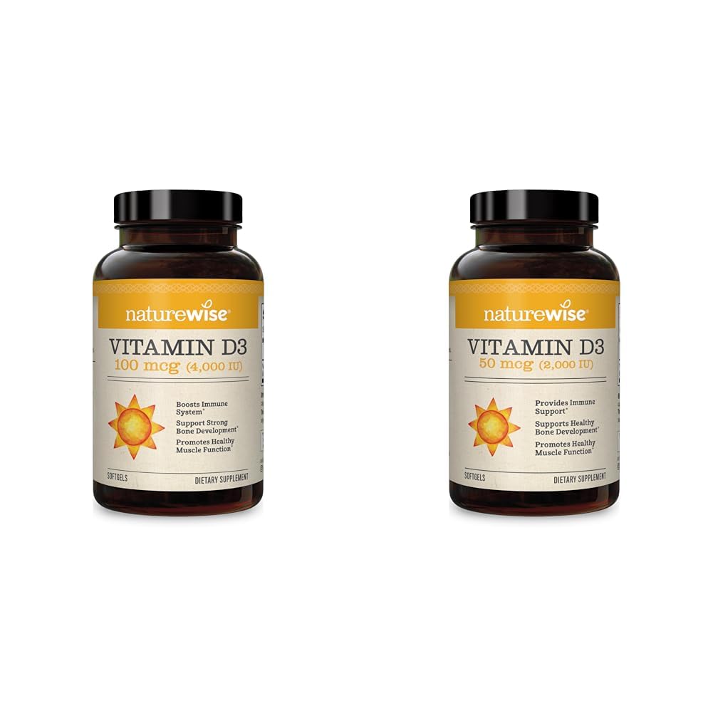 NatureWise Vitamin D3 4000iu and 2000iu (360 Count) Healthy Muscle, Bone, Teeth and Immune Support