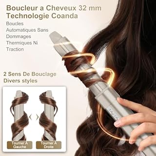 7MAGIC Air Styler 6 en 1, Sèche Cheveux Ionique, Boucleur a Cheveux Automatique, Brosse Soufflante, Brosse Lissante, Sans Dommages De Chaleur, avec Sac De Voyage, pour Les Occasions Spéciales