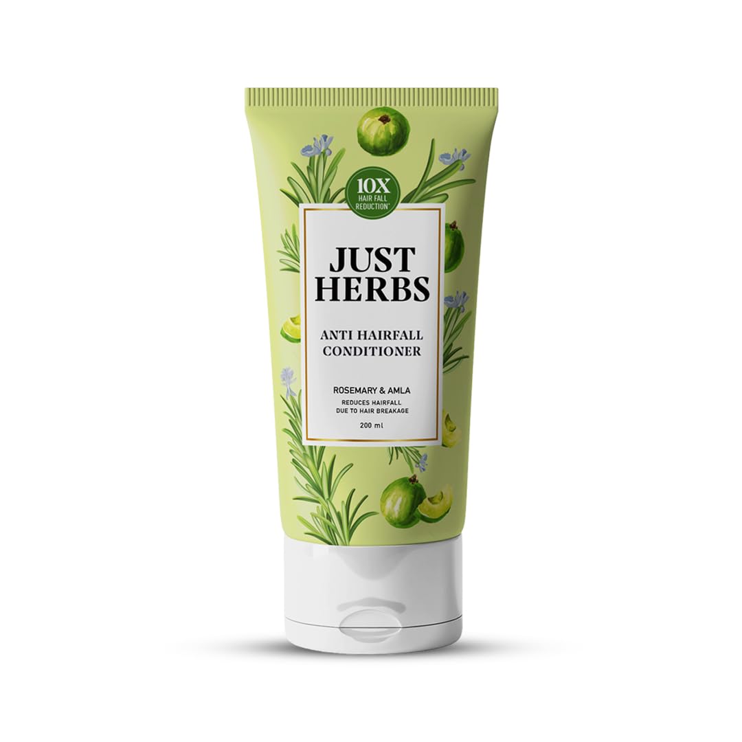 Just Herbs Anti Hairfall Conditioner | Rosemary, Amla & 14 Herbs | Reduces Hair Fall by 10X | Controls Frizz | Ayurvedic Conditioner for All Hair Types - 200ml-picture-49