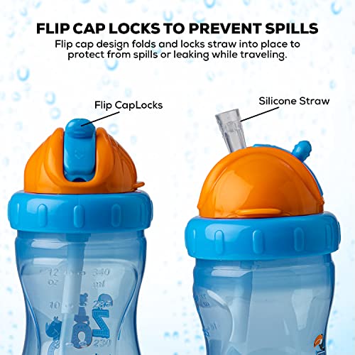Baybee-Zoo-340ML-Sipper-Bottle-for-kids-Anti-Spill-Sippy-Bottle-with-Soft-Silicone-Straw-BPA-Free-Sippy-Cup-Baby-Bottle-Sipper-sipper-bottle-for-kids-Infants-Toddlers-6-Months-to-3-Years-Blue