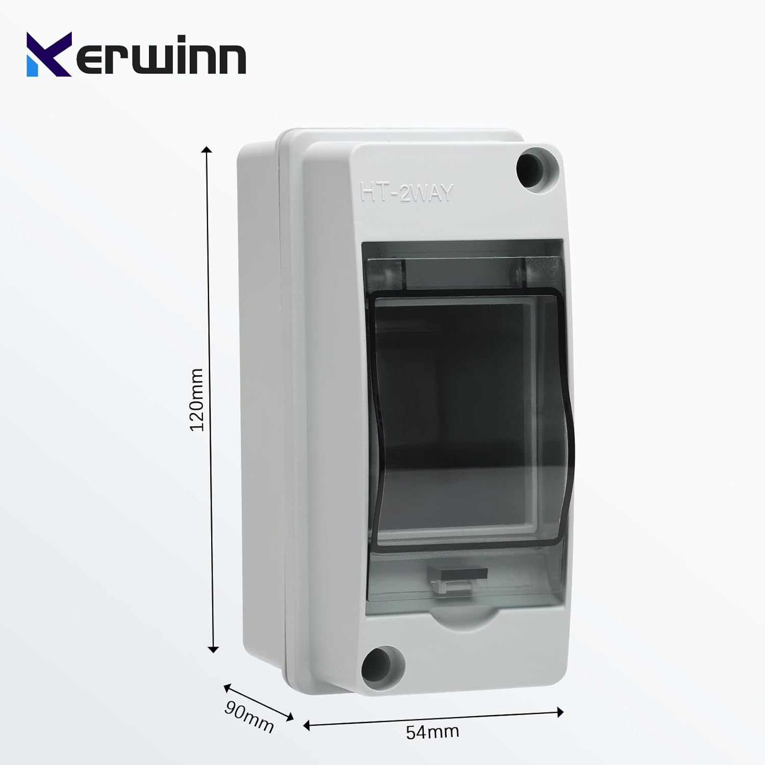 2 Way Distribution Protection Box,ABS/PC Alloy Plastic Transparent Cover Circuit Breaker Box IP66 Waterproof Distribution Box with DIN Rail and Waterproof Connector - Image 2