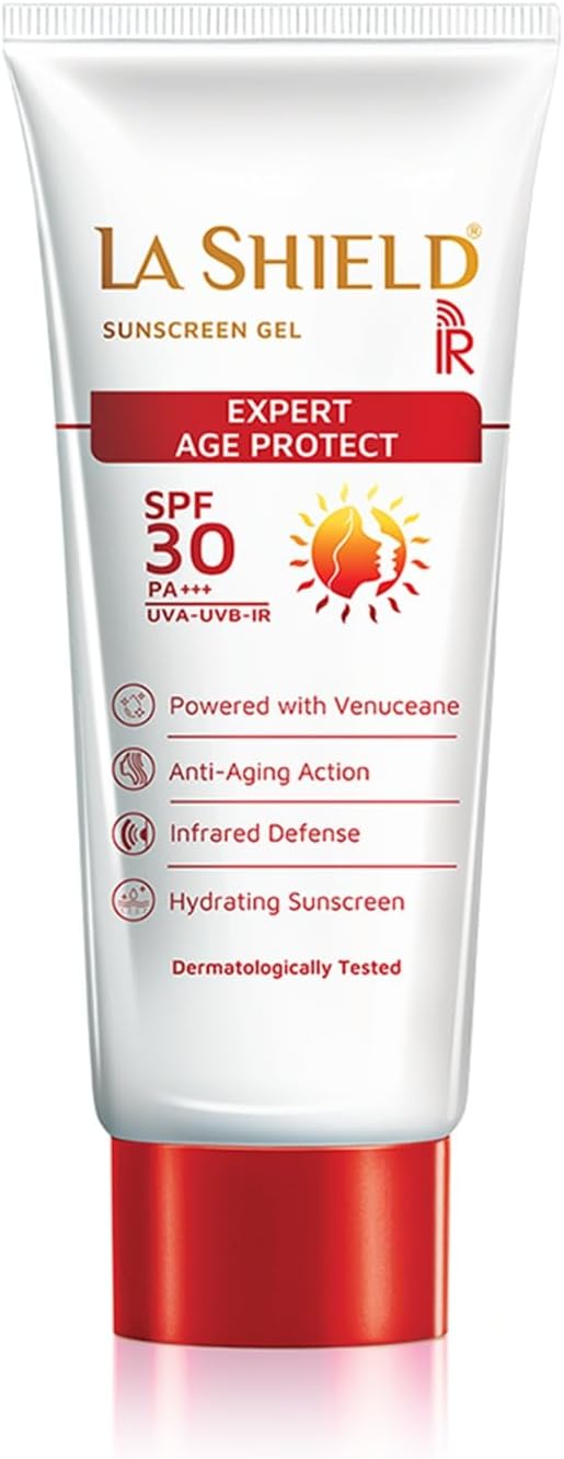 La Shield IR SPF 30 PA +++ Mineral Sunscreen Gel | UVA & UVB + Infrared Protection | Oil free | Lightweight | No white cast | Broad spectrum | Dermatologist Prescribed | For All Skin types | 60g