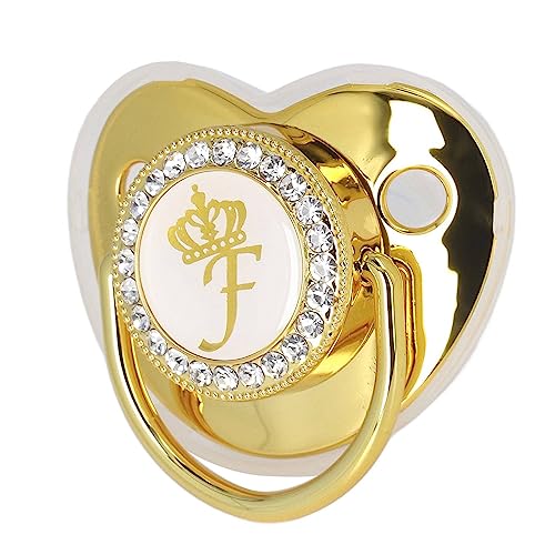 Imagen de Chupete portátil de silicona para niños pequeños con diseño moderno de letras doradas