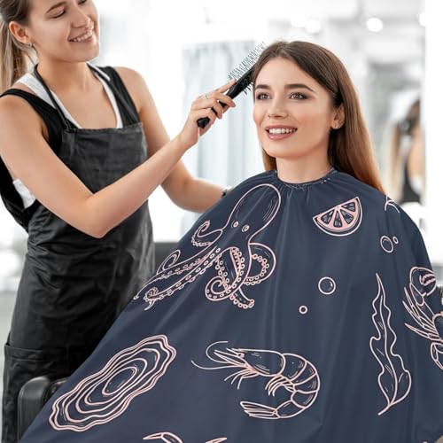 Capa de Barbero Impermeable con Animales Marinos para Hombre miniatura 7