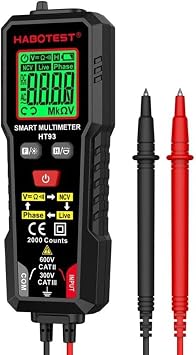 HT93 Digital Multimeter Count Tester Meter Ohmmeter with Backlit for Voltage Resistance Live NCV Test