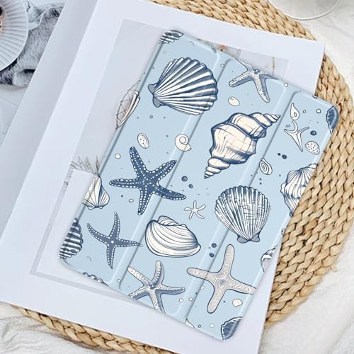 JOYLAND Sea Shells Case for iPad 7th/8th/9th Generation, Clear Transparent Acrylic Hard Back Ice Blue Case with Pencil Holder Trifold Stand Tablet Cover for iPad 10.2" 2019/2020/2021 by JOYLAND - Image 7