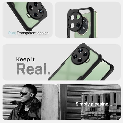 Image of Pikkme Techno Spark 20 Pro Plus 5G Back Cover | Crystal Clear Transparent Back | Ultra Hyrbid | Full Camera Protection | Raised Edge | Bumper Back Case (Black)