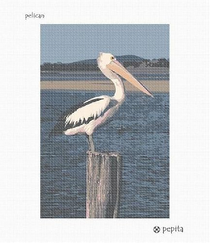 Pepita Needlepoint kit: Pelican, 8" x 12" - Thumbnail 2