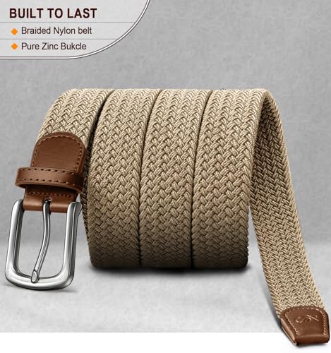 Image of KEMISANT Men's Golf Belt Nulti-pack, Braided Woven Stretch Belt for Gift Men Casual Jeans Sports Work 1 3 /8 inch