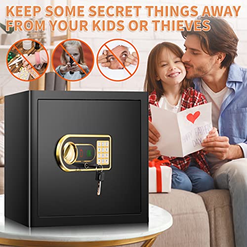 1.6 Cu Ft Home Safe Fireproof Waterproof With Fireproof Document Bag, Anti-Theft Fireproof Safe Box With Combination Lock, Security Safe For Cash Pistol Medicine Important Documents #TOP5