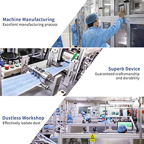 TINAWELLS Máscaras Protetoras Descartáveis com elástico de orelha, 50 epças, Azul