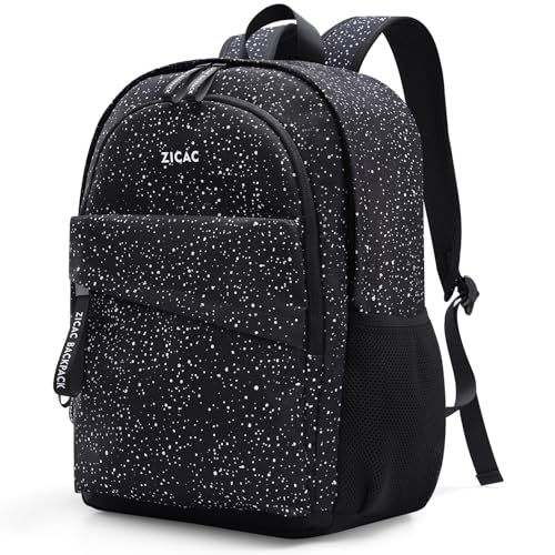 Image of Zicac Canvas Backpack, Classic Basic Daypack, Lightweight Casual Travel Daypack Satchel Backpack Unisex (Black)
