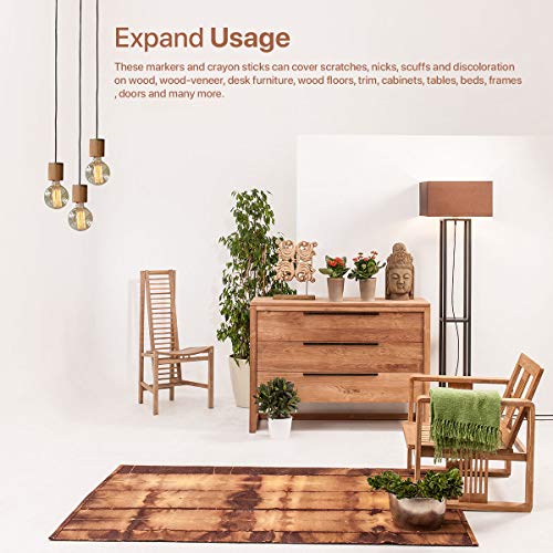 Boxgear Furniture Markers Touch Up - Set Of 13 Wood Furniture Repair Kit - Wood Markers Pen And Wax Sticks Crayons With Sharpener For Stains, Scratches, Floors, Carpenters, Cover-Ups, Molding Repair #TOP6