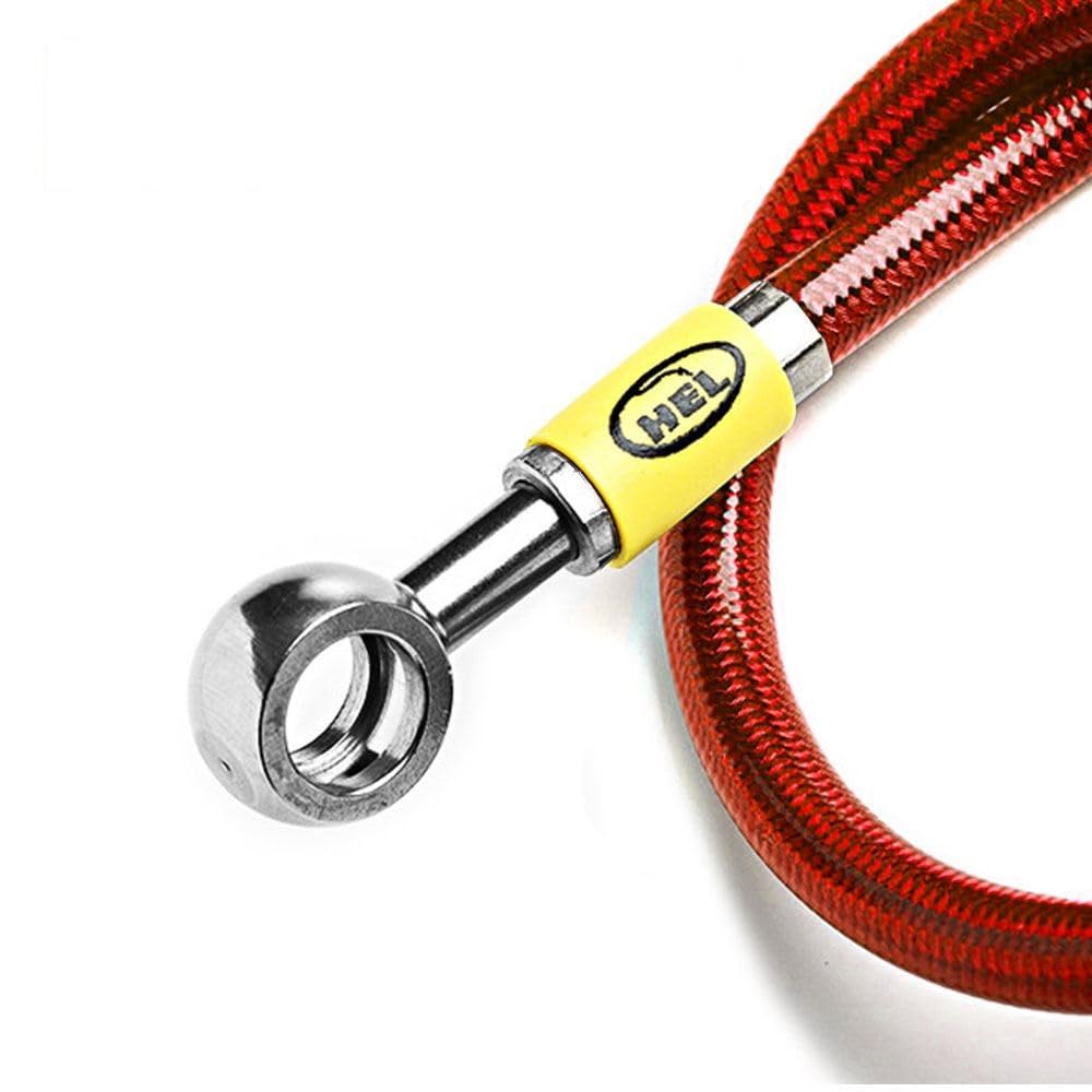 HEL Braided Motorcycle Brake Lines Hoses for Yamaha FZ6-S Fazer 04-06 (Transparent Red, Over Mudguard - Front Only (2 Hose Kit)