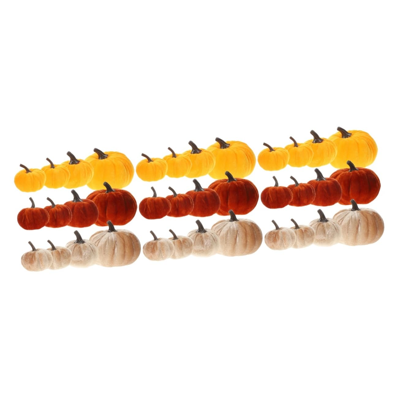 Alipis 3 Sätze Teiliges Set Künstliche Kürbisse Herbstliche Dekoration Für Halloween Und Erntedankfest Realistische Samt Pumpkin Modelle Für Tisch Und Partygestaltung 12 Stück * 3