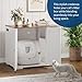 CuisinSmart Large Cat Litter Box Enclosure, Dog-Proof Cabinet with Charging Station for LitterRobot 3/4/5, Hidden Cat Robot Furniture with Storage Shelf White