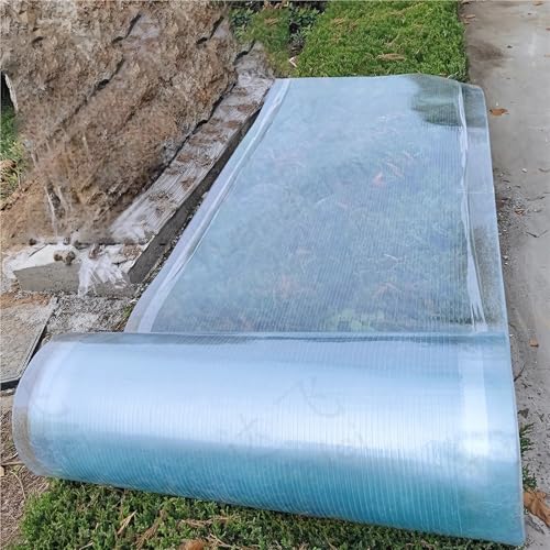 Planchas De Policarbonato Transparente 0.8mm – Placa De Aislamiento para Techo Exterior Lluvia, Fácil De Doblar y Cortar, Panel para Tejado con Iluminación Natural(1 x 2 m)