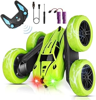 CYM Remote Control Cars, RC Stunt Car, 4WD 2.4 Ghz Remote Control Car with LED Light, 360°Double Side Flips RC Car for 3 4 5 6 7 Year Old Boy Kids Girl